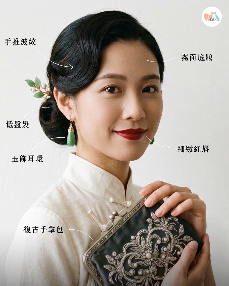 中式旗袍風妝髮